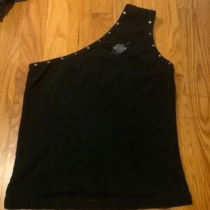 Vintage Harley Davidson off the shoulder, bedazzled top
